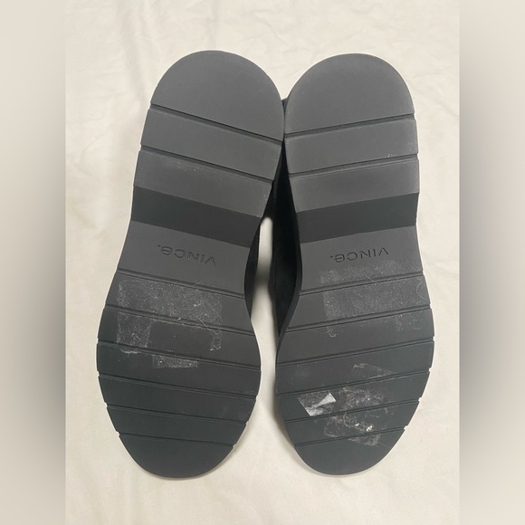 NEW $350 Vince Hayes 2 Black Suede Shearling Combat Boots 6.5 US - Picture 7 of 7